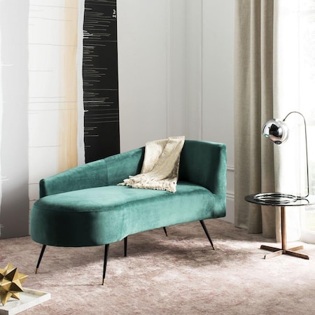 Safavieh Evangeline Parisian Settee; Emerald & Black LVS6300D